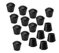 sourcing map Cubierta De Caucho Tapones Extremo De Patas De Mesa, Protector De Piso Deslizante Para Muebles Negro 16 Piezas Negro 10 mm / 3/8 "