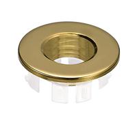 sourcing map Cubierta de desbordamiento para fregadero, anillos de desbordamiento para fregadero, baño, cocina, cubeta de desagüe, inserto de agujero en tapas redondas, dorado