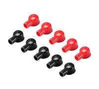 sourcing map Cubiertas Protectoras de Goma Aislantes para Terminales de Batería 1 Par Rojo Y Negro 12 mm x 22 mm, 5 pares