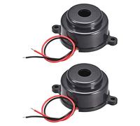 sourcing map DC 12V Activo Piezo Zumbador Industrial Hogar 105dB Mini Electrónico Zumbador Didi Alarma Timbres Sonido Diámetro 37mm con Cables 2Uds