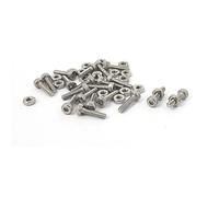 sourcing map de 20 piezas M2x8mm Tornillos de cabeza hexagonal moleteados