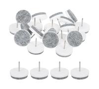 sourcing map Deslizadores de muebles con clavos, 24 almohadillas de fieltro redondas para sillas, protectores de suelo para patas de silla para suelos de madera dura (blanco, 30 mm)