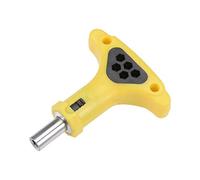 sourcing map Destornillador de trinquete ajustable en forma de T mango antideslizante multifuncional para destornillador hexagonal de 1/4 pulgadas