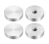 sourcing map Disco de Aluminio En Forma Redonda de 30 mm de Diámetro Con Rosca M8, 4 Piezas, Adaptador de Disco de Aluminio para Mesa de Vidrio