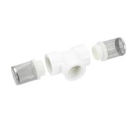 sourcing map DN20 - Coladores en T de acero inoxidable de 0.75 pulgadas, filtro de agua en línea, manguera de succión con malla de 1.5 mm para pozo, piscina, pecera, reducción de entrada sólida y
