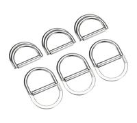 sourcing map Doble D-Anillo Hebillas, 6uds 50mm(1,97") Metal Ajustable Multiuso D Anillos para Ropa Cintura Vestido Correas Bolsos Bufanda, Plateado Tono