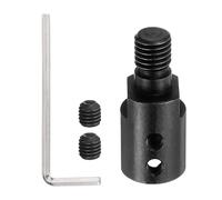 sourcing map Eje de eje de motor M10 de 10 mm a M10 en acero 1045, con tornillos de fijación y llave para mini hojas de portabrocas de sierra y ruedas de molienda, motores de mandril, varilla de