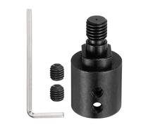 sourcing map Eje de eje de motor M10 de 14 mm a M10 en acero 1045, con tornillos de fijación y llave para mini hojas de portabrocas de sierra y ruedas de molienda, motores de mandril, varilla de