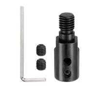 sourcing map Eje de eje de motor M10 de 8 mm a M10 en acero 1045, con tornillos de fijación y llave para mini hojas de portabrocas de sierra y ruedas de molienda, motores de mandril, varilla de