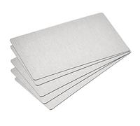sourcing map En Blanco Metal Tarjeta 85x50x0, 4mm Enchapado 201 Inoxidable
