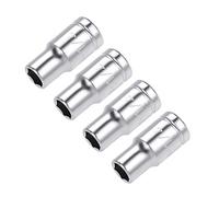 sourcing map Enchufe 1/4 Pulgada y 6 Puntos Poca Profundidad de Acero Cr-V 4 uds. 1/4 "