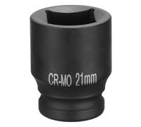 sourcing map Enchufe cuadrado de 4 puntos de 1/2 pulgada de 21 mm métrico cuadrado de impacto CR-MO ennegrecimiento estándar para rueda herramienta neumática para reparación de automóviles,