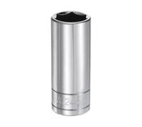 sourcing map Enchufe de 6 puntos de 1/2 pulgada de 24 mm métrico de 3.1 pulgadas de longitud, 45# de acero, llaves de vaso de cromo pulido completo para reparación de automóviles, mantenimiento