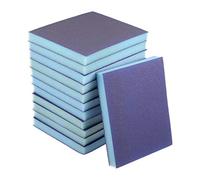 sourcing map Esponja de lijado, almohadilla de bloque de lijado de grano medio 220, 4.72 "x3.86" x 0.47 "azul 12pcs