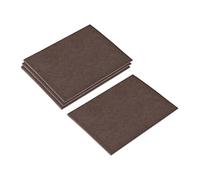 sourcing map Fieltro Muebles Almohadillas, 200mm x 160mm Auto Adhesivo Cuadrado Piso Protectores para Muebles Patas Dura Madera Piso, Marrón 4uds