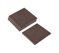 sourcing map Fieltro Muebles Almohadillas, 90mm x 90mm Auto Adhesivo Cuadrado Piso Protectores para Muebles Patas Dura Madera Piso, Marrón 12uds