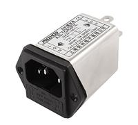 sourcing map Filtro emi AC250V 10A de la línea eléctrica fundida del Montaje del Panel del zócalo Macho del IEC C14
