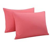 sourcing map Fundas de Almohada con Cremallera Fundas de Almohada Fundas de algodón Egipcio, Paquete de 2 (20 x 30 Pulgadas, Rosa Coral)