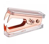 sourcing map Grapas Extracción Herramienta, Grapadoras Extractor con Acrílico Cuerpo Metal Mandíbulas para Oficina Hogar Escritorio Accesorios Rosa Oro