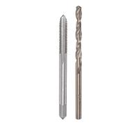 sourcing map Grifos y brocass Juegos, 8#-32 UNC 2B Recta Flauta Máquina Rosca Fresado Macho, 3,3mm M35 Cobalto Alta Velocidad Acero (HSS-CO) Helicoidal brocas