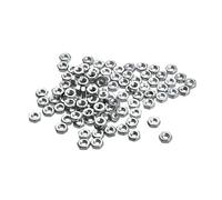 sourcing map Hexagonales Tuercas, M2.5x0.45mm Métrico Gruesa Rosca Hexagonal Tuerca, Carbono Acero, Paquete de 100 (Plateado Tono)