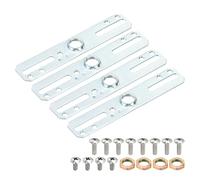 sourcing map Iluminación Artefactos Transversal Barra Kit, 100x20mm Montaje Soporte Lámpara Luz Placa para Lámpara Iluminación, Plateado Tono 4 Juegos