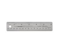 sourcing map Inoxidable Acero Reglas con Antideslizante Respaldo 15 cm/6" Pulgadas y Métrica Metal Regla