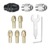 sourcing map Juego de 10 pinzas de portabrocas de 0,5/1/1,5/2/3 mm, mini amoladora eléctrica de cambio rápido, herramienta de perforación de repuesto para herramientas giratorias con tuerca de metal