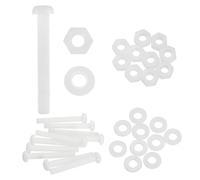 sourcing map Juego de 10 tornillos M8 x 60 mm de nailon PA66 de cabeza redonda de plástico, tornillos Phillips, tuercas hexagonales, arandelas planas, sujetadores métricos de rosca completa para