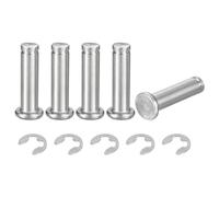 sourcing map Juego de 5 anillos cilíndricos de acero inoxidable 304 M8 x 30 mm, pasador de posicionamiento de cilindro de bisagra ranurada de cabeza plana con anillo de retención de clip E, color