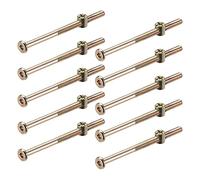 sourcing map Juego de Tuerca de tornillo de muebles de zócalo hexagonal M6 x 110mm con Tuerca cilíndrica 10 juegos