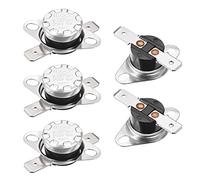 sourcing map KSD301 Interruptor Térmico para 150 °C, Termostato del Interruptor de Control Temperatura 10A 6.3mm Pin Normalmente Cerrado NC para Microondas Horno Cafetera Calefacción, 5pcs