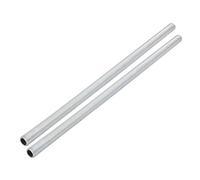 sourcing map Lámpara Tubo Boquilla, M10 Rosca 265mm Longitud Hueco Lámparas Reparación Pieza Herraje para Lámpara Luces, Zinc Chapado Plateado Tono, Paquete de 2