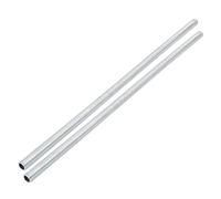 sourcing map Lámpara Tubo Boquilla, M10 Rosca 360mm Longitud Hueco Lámparas Reparación Pieza Herraje para Lámpara Luces, Zinc Chapado Plateado Tono, Paquete de 2
