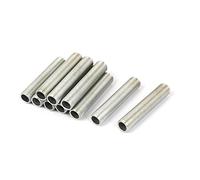 sourcing map Lámpara Tubo Boquilla, M10 Rosca 50mm Longitud Hueco Lámparas Reparación Pieza Herraje para Lámpara Luces, Zinc Aleación Plateado Tono, Paquete de 10