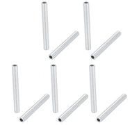 sourcing map Lámpara Tubo Boquilla, M6 Rosca 50mm Longitud Hueco Lámparas Reparación Pieza Herraje para Lámpara Luces, Zinc Chapado Plateado Tono, Paquete de 10