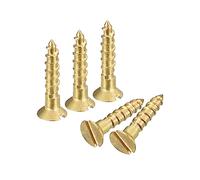 sourcing map Latón Madera Tornillos, 25uds M1.6 x 8mm Ranurado Accionamiento Plano Cabeza Autorroscante Tornillo Avellanado para Carpintería Muebles