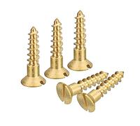 sourcing map Latón Madera Tornillos, 25uds M4 x 16mm Ranurado Accionamiento Plano Cabeza Autorroscante Tornillo Avellanado para Carpintería Muebles