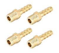 sourcing map Latón Montaje Conector Métrico Macho a Púa Manguera 6 mm x M10x1 (4 Piezas)