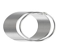 sourcing map Libro de metal Carpeta de hojas sueltas Bisagra Anillo a presión 80 mm Diámetro interior 12 piezas