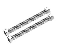sourcing map Línea de Agua Flexible de Acero Inoxidable Corrugado de 11,8 Pulgadas de Largo< de Conector Hembra G3/4 Roscado con Arandela, 2uds