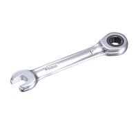 sourcing map Llave combinada de trinquete rechoncha de 7 mm, métrica, 72 dientes, 12 puntas, herramientas con extremo de caja, CR-V