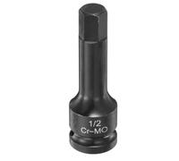 sourcing map Llave de impacto hexagonal de 0.5 pulgadas, puntas hexagonales de 0.5 pulgadas, 3 pulgadas de largo, Cr-Mo SAE, herramienta adaptadora de llave de impacto para reparación de automóviles