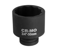 sourcing map Llave de vaso de impacto de 12 puntos de 3/4 pulgadas de 50 mm para reparación de automóviles, fácil extracción