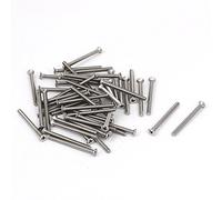 sourcing map M 2,5 x 30 mm tornillos avellanados cabeza plana Phillips plata 50 piezas