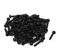 sourcing map M 3 x 15 mm nailon de Cruz Phillips tornillo de cabeza negro 50 piezas
