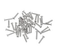 sourcing map M1.4-0.3 x 8 mm, 50 tornillos de cabeza redonda plana de acero inoxidable 304, tornillos de máquina Phillips Drive, cierre de hardware para conexión de muebles