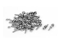 sourcing map M1.6 x 10 mm Tornillos de cabeza plana de acero inoxidable 304 con tuercas con arandeas 40 pcs