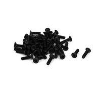 sourcing map M1.6x6mm Grado 10.9 Tornillo avellanado cabeza plana hueca hexagonal tapa roscada negra 50 piezas