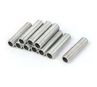 sourcing map M10 1mm Paso Boquilla Roscada de Tubo de Aleación de Zinc de Reparación Parte de Lámpara 40mm Largo 10pcs